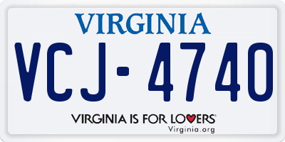 VA license plate VCJ4740