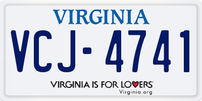 VA license plate VCJ4741