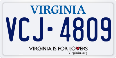 VA license plate VCJ4809