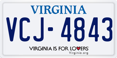 VA license plate VCJ4843