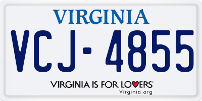 VA license plate VCJ4855
