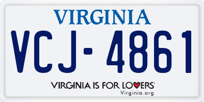 VA license plate VCJ4861