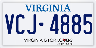 VA license plate VCJ4885