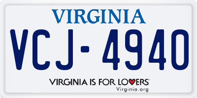 VA license plate VCJ4940