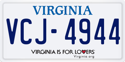 VA license plate VCJ4944