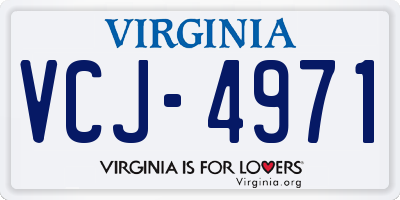 VA license plate VCJ4971