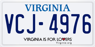 VA license plate VCJ4976