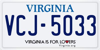 VA license plate VCJ5033