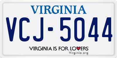 VA license plate VCJ5044