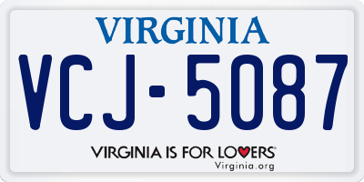VA license plate VCJ5087