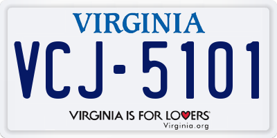 VA license plate VCJ5101