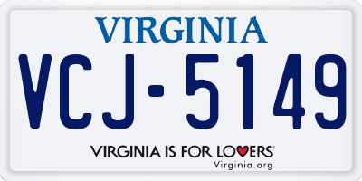VA license plate VCJ5149