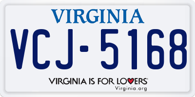 VA license plate VCJ5168