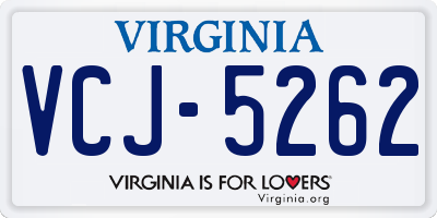 VA license plate VCJ5262