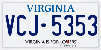 VA license plate VCJ5353