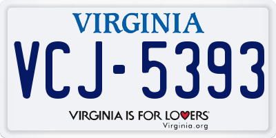VA license plate VCJ5393