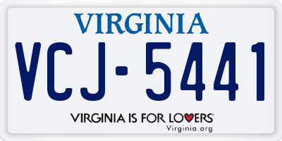 VA license plate VCJ5441