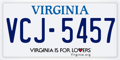 VA license plate VCJ5457