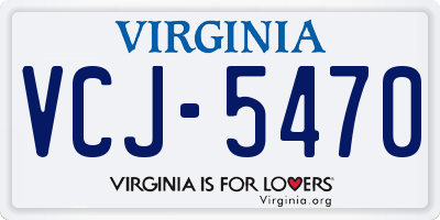VA license plate VCJ5470