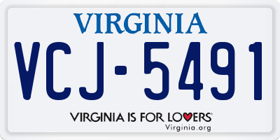 VA license plate VCJ5491
