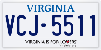 VA license plate VCJ5511