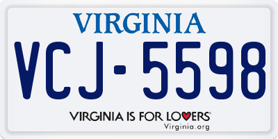 VA license plate VCJ5598
