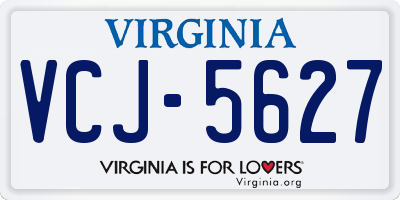 VA license plate VCJ5627
