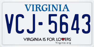 VA license plate VCJ5643