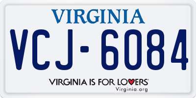 VA license plate VCJ6084