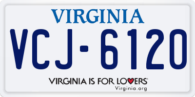 VA license plate VCJ6120