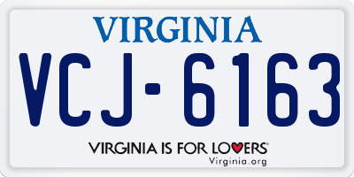 VA license plate VCJ6163