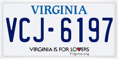 VA license plate VCJ6197