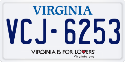 VA license plate VCJ6253
