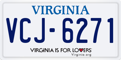 VA license plate VCJ6271