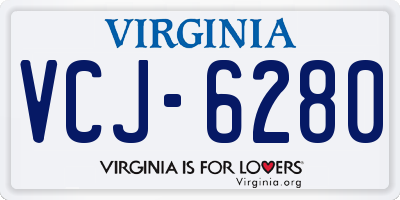 VA license plate VCJ6280