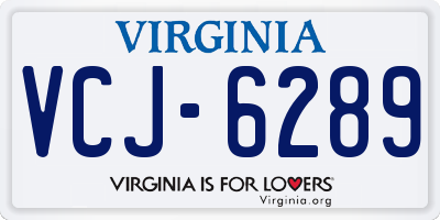VA license plate VCJ6289