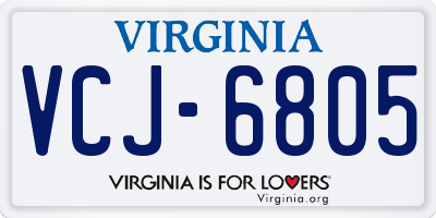 VA license plate VCJ6805