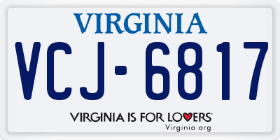 VA license plate VCJ6817