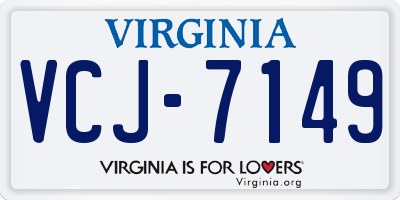 VA license plate VCJ7149