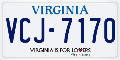 VA license plate VCJ7170