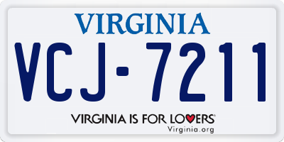 VA license plate VCJ7211