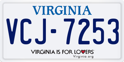 VA license plate VCJ7253