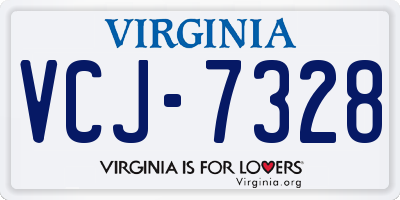 VA license plate VCJ7328