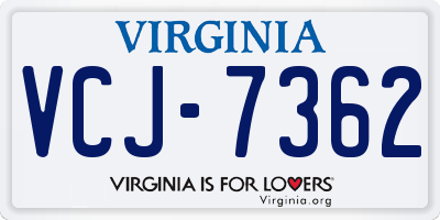 VA license plate VCJ7362