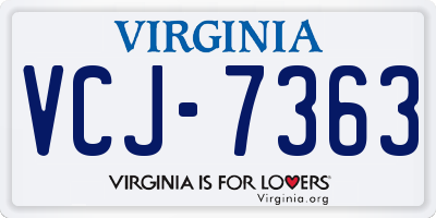 VA license plate VCJ7363