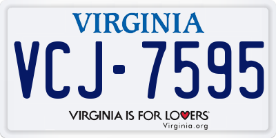 VA license plate VCJ7595