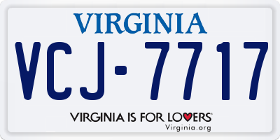 VA license plate VCJ7717