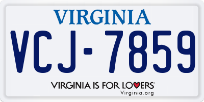 VA license plate VCJ7859