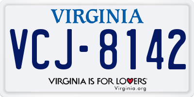 VA license plate VCJ8142
