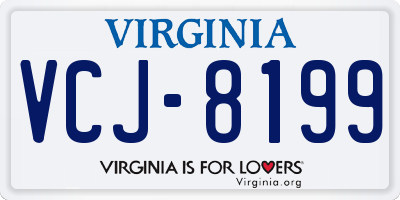 VA license plate VCJ8199
